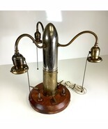 WW1 US Trench Art Artillery Shell 3-Arm Lamp Light w/Bullet Cannons Worl... - €279,64 EUR