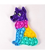 8&quot; Dog Canine Pup Wolf Popit Pop Bubble Popper Fidget Vinyl Rainbow Sens... - $14.01