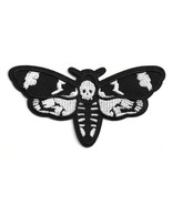 DEATHS HEAD MOTH IRON ON PATCH 4.5&quot; Black White Insect Embroidered Appli... - $72.01 MXN