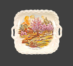 Currier and Ives American Homestead Spring handled cake serving plate. - £50.36 GBP