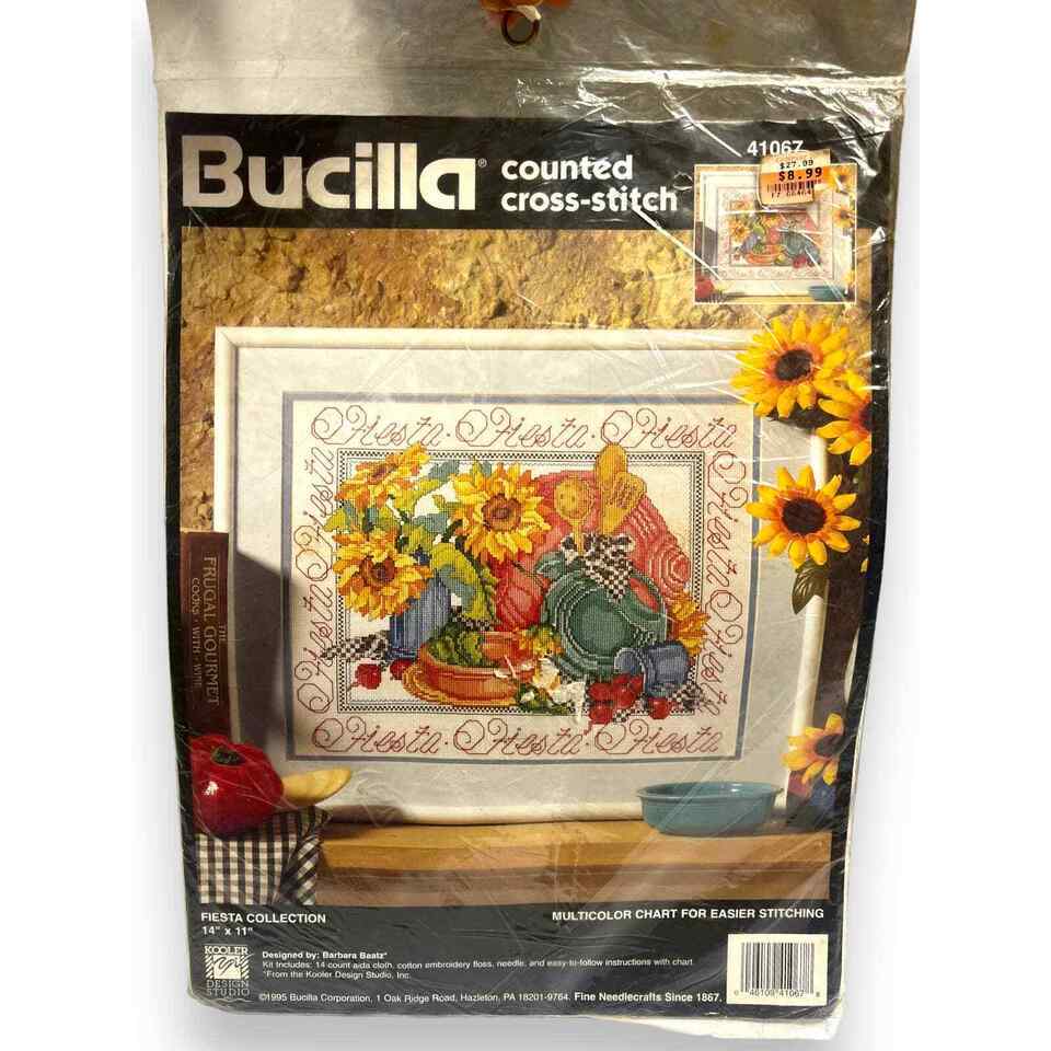 Vtg 1995 BUCILLA Counted Cross-Stitch FIESTA COLLECTION 14" x 11" | 41067 RARE - $70.13