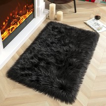 Luxury Faux Sheepskin Fur Area Rug Soft Fluffy Rugs - £27.60 GBP