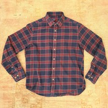 UNTUCKit Rosato Flannel Men&#39;s L Long Sleeve Button Shirt Red Blue Plaid ... - £19.42 GBP