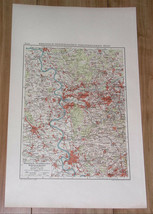 1924 Vintage Map Of West Ruhrgebiet Ruhr Düsseldorf Essen Duisburg Germany - £22.34 GBP