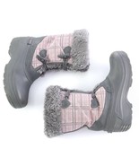 Skechers Gray Pink Plaid Snow Winter Boots Faux Fur Lining Girls Youth S... - £27.56 GBP