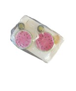 Vintage Womens Pierced Earrings Pink Green Watermelon Slices Push on Cli... - $74.72 MXN