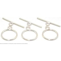 3 Bali Toggle Clasps Silver Beading Necklace Beads 15mm - £24.00 GBP