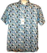 Bertigo Blue White Floral Cotton Stylish Men&#39;s Shirt Size XL 5 - $73.57