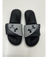 Under Armour Mens Slip On Slide Shoes Size 9 Gray Black UA Ignite VI - $18.48