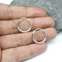 925 Sterling Silver Earrings Small hinged Hoop for Girls - Pair - £22.79 GBP