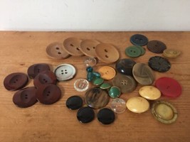 Lot of Mixed Vintage Mid Century Art Deco Buttons Sewing Findings Notions - $29.99