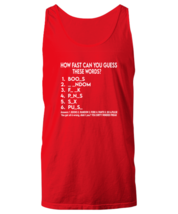 Funny Adult TankTop Guess These Words Red-U-TT  - £15.94 GBP