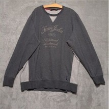 Sean John Mens Graphic SweatShirt Size 3XL Light &amp; Dark Heathered Gray Vintage - £15.39 GBP