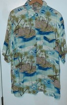 Vintage Claudio Nucci Printed Rayon Hawaiian Style Shirt Men&#39;s Extra Large - £13.80 GBP