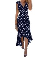Women&#39;s Spring Summer Boho Floral Print V-Neck Faux Wrap Maxi Dress Wedd... - $509.45 MXN