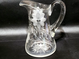 Vintage American Brilliant Period 8½&quot; Cut Crystal Glass Pitcher Read Description - £27.37 GBP