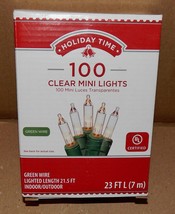 Christmas Mini Lights Clear 100 Each 23 Feet Long Green Wire Indoor/0utd... - $5.49