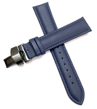 18mm 20mm 22mm 24mm Blue Watch Band Strap With Depoyment Black Buckle - £15.62 GBP