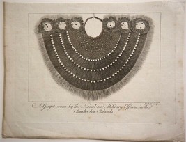 Captain Cook Engraving South Seas Hawaii Gorget c1790 - £18.61 GBP