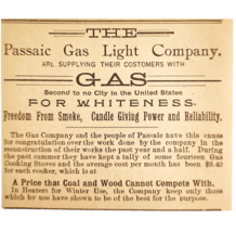 1895 Passaic Gas Light Company Victorian Advertisement Utility New Jerse... - $19.99