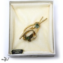 Vintage Prestige Genuine Jade Curved Pin Brooch Store Stock Original Box... - £15.72 GBP