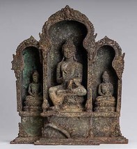 Antigüedad Indonesio Estilo Bronce Javanés Enseñanza Estatua de Buda - 32cm/33cm - £1,856.16 GBP