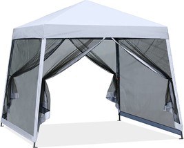 ABCCANOPY Stable Pop up Outdoor Canopy Tent with Netting Wall, White - £135.08 GBP