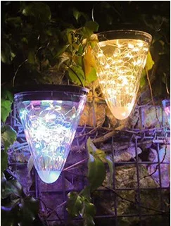 Solar Powered Hanging Lantern Copper Wire String Fairy Light Cone Pendant Lamp f - £115.06 GBP