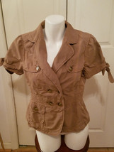 Ann Taylor LOFT Brown Short Sleeve Casual Ladies Size Small Button Front Blazer - £19.42 GBP