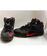 Nike Lebron XII 12 Data 12 Sneaker 2014 Elite Black Bright Mango Size 6.5Y - $65.00