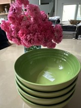 LE CREUSET 4pc CEREAL BOWLS PALM GREEN 6.25&quot; BNWT. BEAUTIFUL  COLOR MINT - $98.69