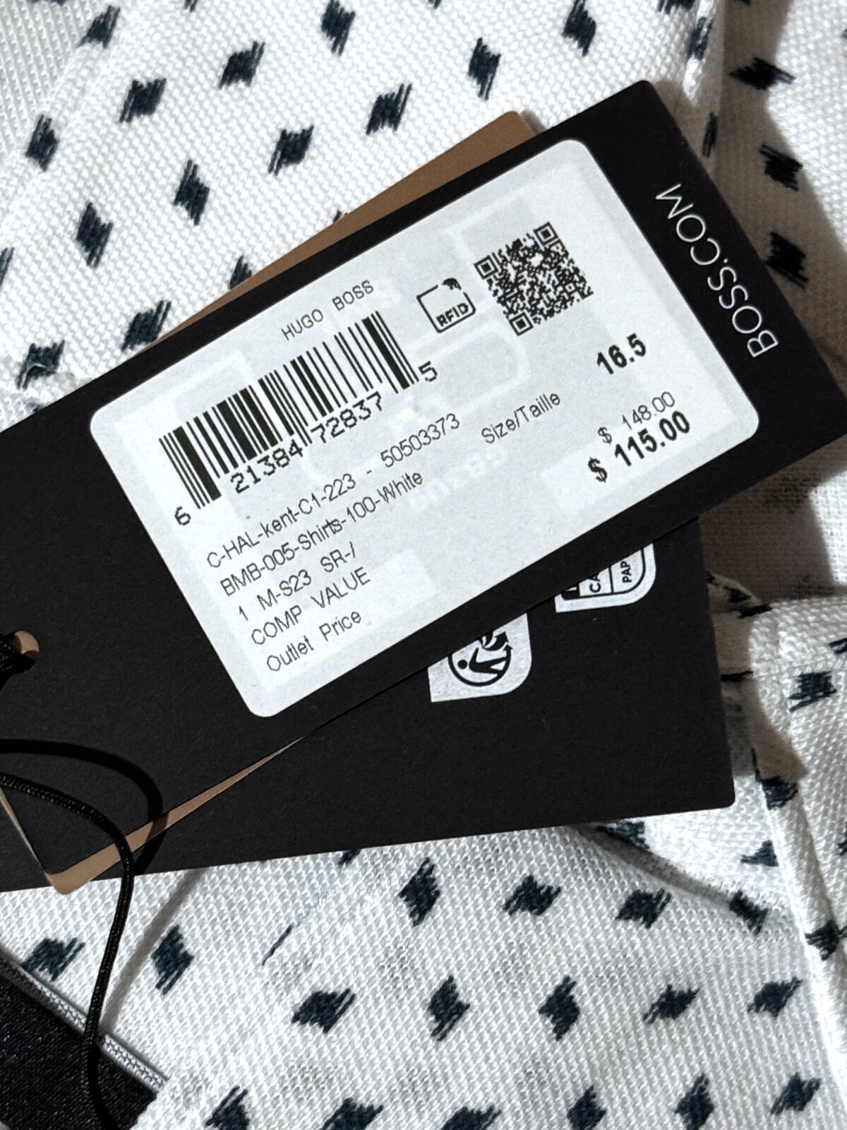 HUGO BOSS Herren Hal Kent Freizeit Für Pastell Weiß Trikot Baumwollkleid Hemd 43 Item image 7