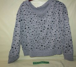 Splendid Gray Star Pattern 3/4 Long Sleeve Sweater Top Size Women&#39;s Small - £19.45 GBP