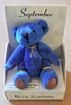 Vintage Russ Berrie September Birthstone Blue Sapphire Miniature Bear #1859 - £8.63 GBP