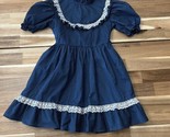 Vintage Kandy Ann Little Girl’s Navy Blue White Polka Dot Party Dress Si... - $28.49
