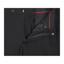 Men RENOIR suit Solid Two Button Business, Formal Slim Fit 2110-1 Black Stretchy image 8