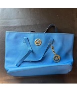 Michael Kors Jet Set Travel TZ Tote Shopper Bag Bright Blue Large - $2,006.87 MXN