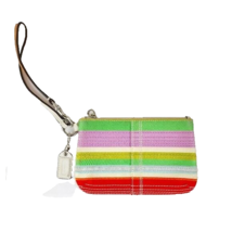 Coach Wristlet Multicolor Leather Trim Hang Tag - £30.07 GBP