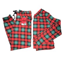 Indero Green Red Buffalo Check Pj Pant Set Zipper Pockets Crop Top Holid... - $10.29