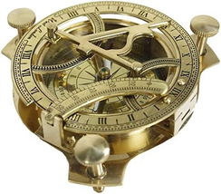 5&quot; Brass Sundial Compass Solid Brass Sundial Compass Rustic Vintage Home... - $20.73