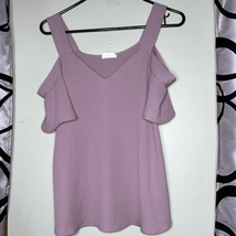 Sienna Sky lavender cold shoulder chiffon blouse - £7.05 GBP