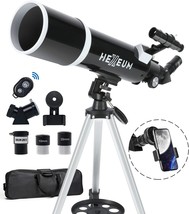 Telescope For Adults &amp; Beginner - 80Mm Aperture 600Mm Fully, Wireless Co... - £110.54 GBP