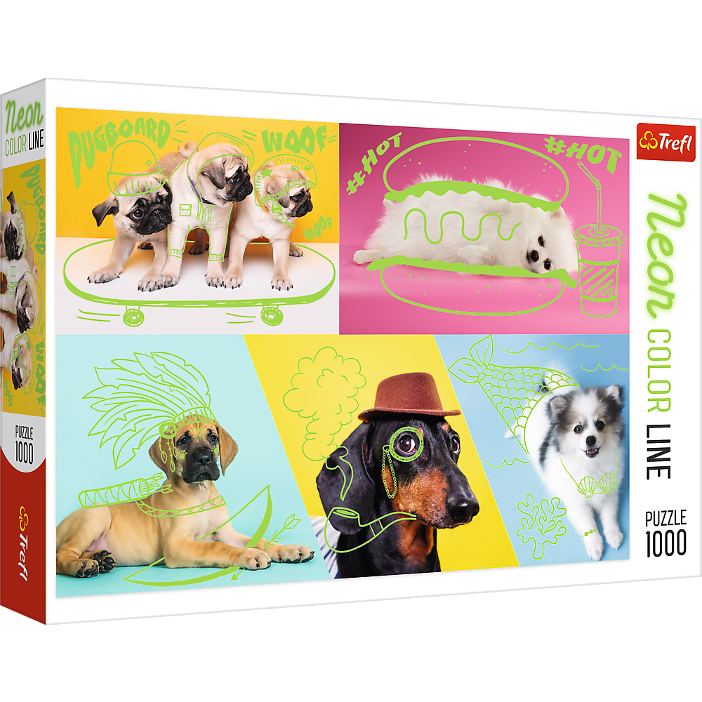 1000 Piece Jigsaw Puzzle, Far Out Dogs, Silly Pets, Puppies, Baby Animals, Pugs, - $18.99