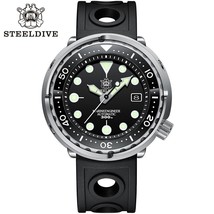 Steeldive SD1975C Automatic Diver Watch Seiko NH35 Movement Black Rubber - £121.53 GBP
