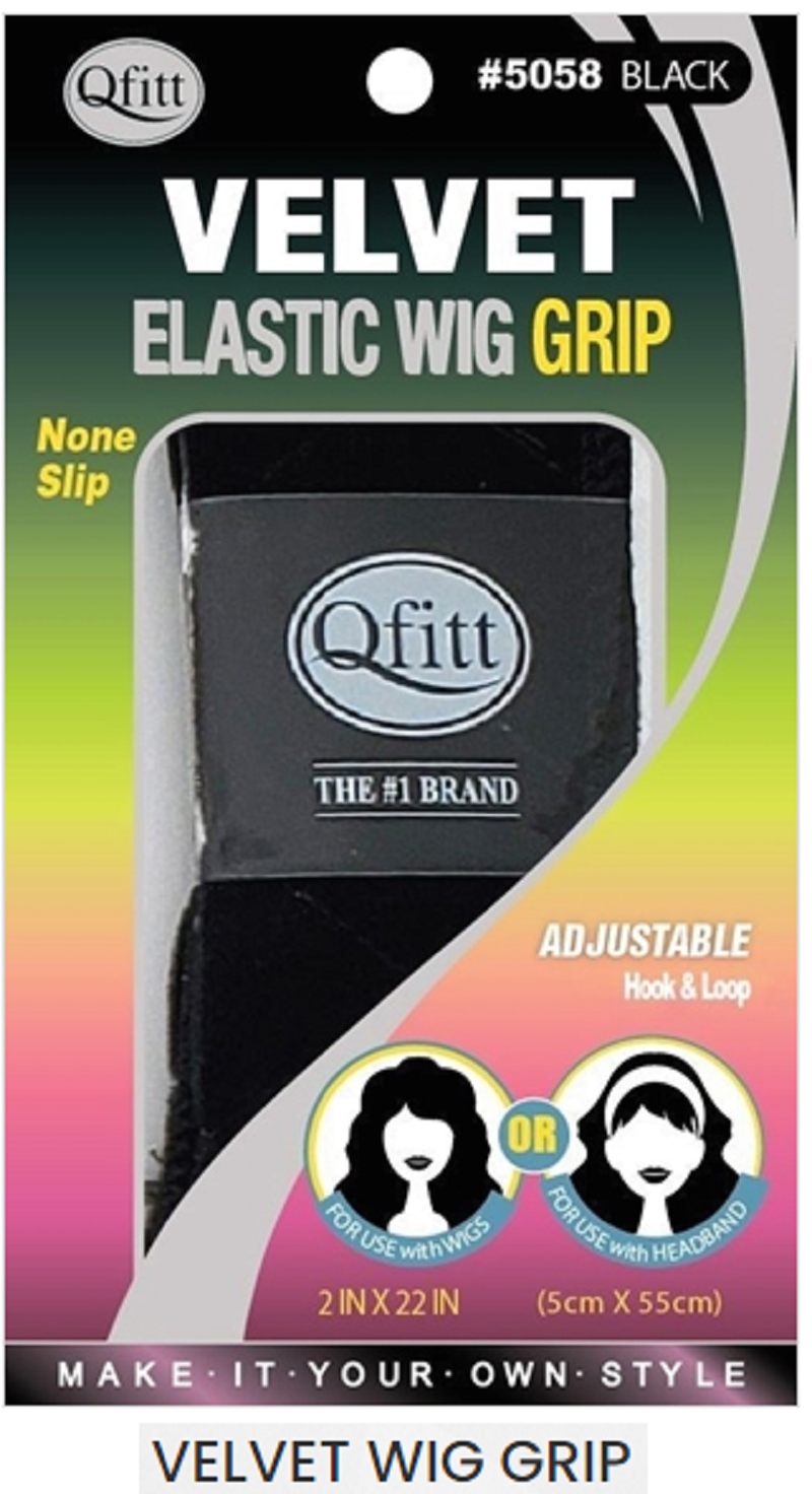 QFITT MAKE YOUR OWN WIG DIY VELVET WIG GRIP HEADBAND BLACK #5058 2X22INCH - $1.99