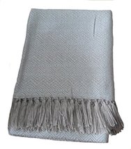 Alpakaandmore, Throw Blanket Peruvian Alpaca Wool 67 X 51.20 (170 X 130 Cm) (Gre - £131.93 GBP