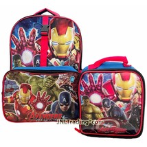 Marvel Avengers Age of Ultron School Backpack with Soft Insulated Lunch Bag - £35.96 GBP