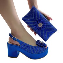 New Fashion Italian Shoes And Bags Bridal Luxury Rhinestones 1 Set Women... - £79.12 GBP