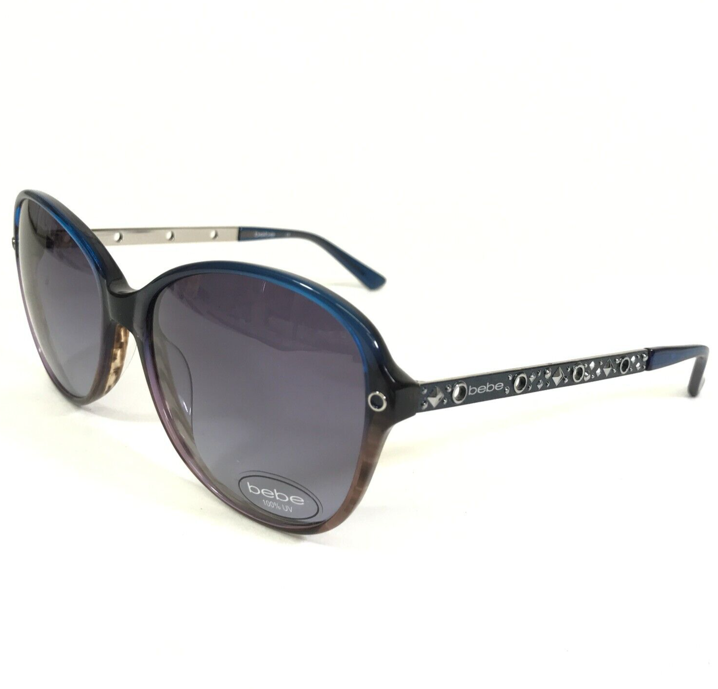 Bebe Sonnenbrille BB7120 427 Kicking It Blau Brown Landschildkröte Niete... - $98.98