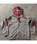 Quicksilver Youth Cyber Punk Graphic COMPLETE Zip Hoodie Mesh Eye Holes ... - €20,61 EUR